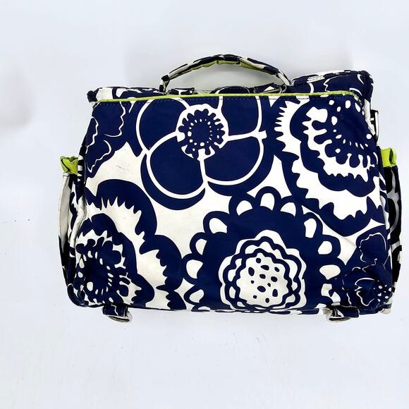 JuJuBe BFF Floral Diaper Bag & Pad Cobalt Blossoms Blue White Rare Discontinued - Picture 2 of 14